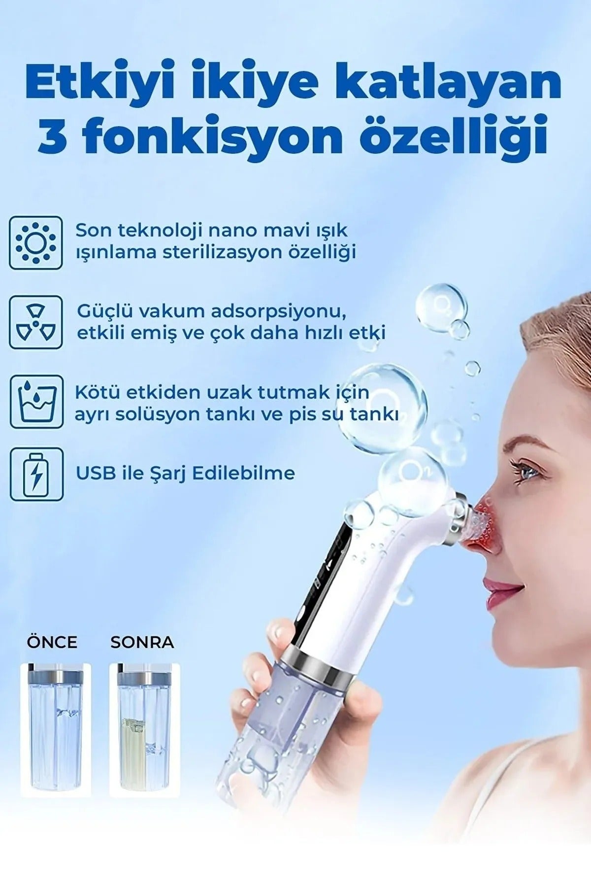 HYDRA Vakum Temizleyici ( 0.8 W Ultra Güçlü Çekim Gücü )