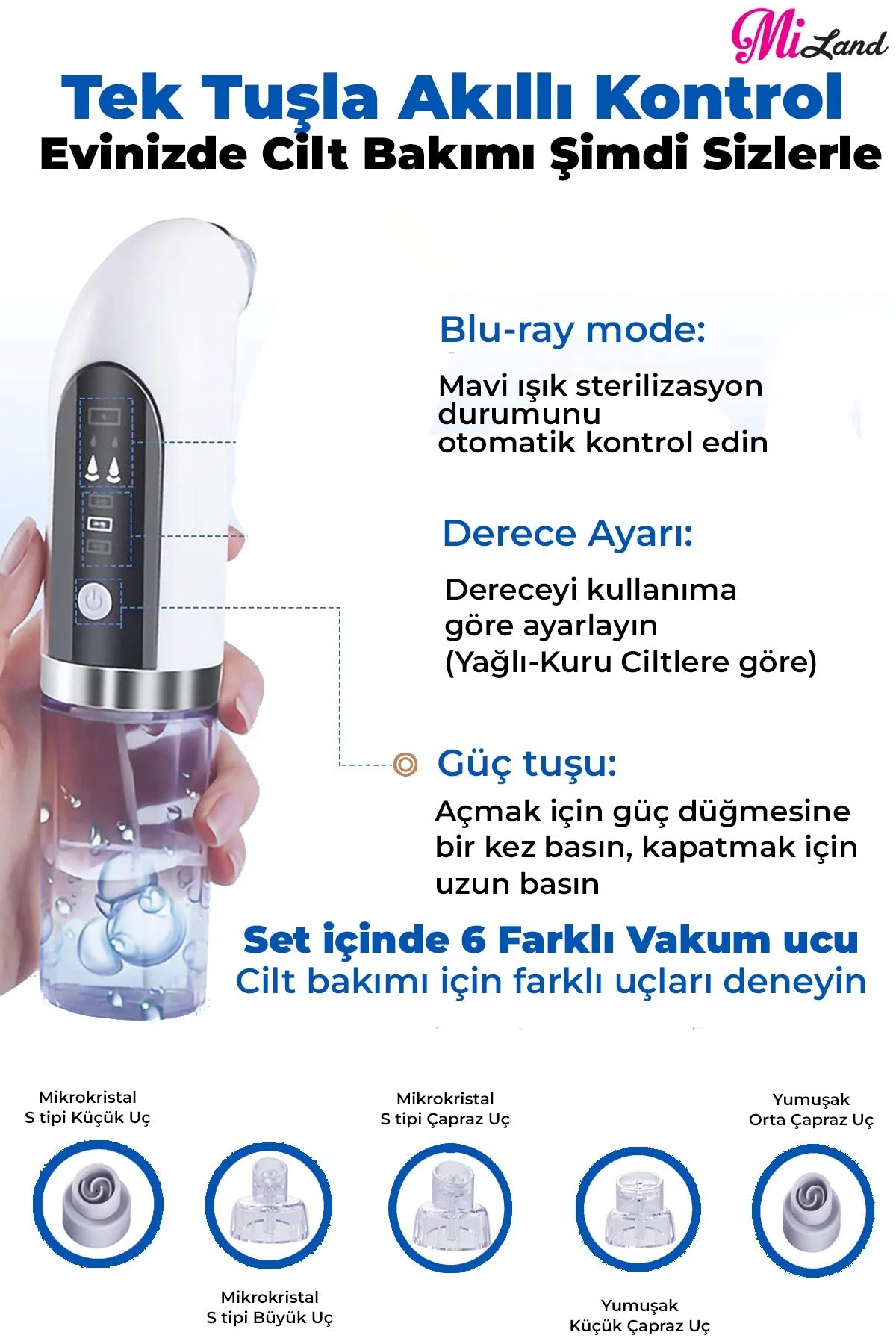 HYDRA Vakum Temizleyici ( 0.8 W Ultra Güçlü Çekim Gücü )